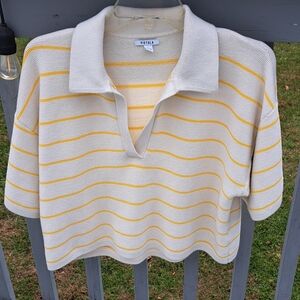 Pistola Cream and Yellow Knit Top